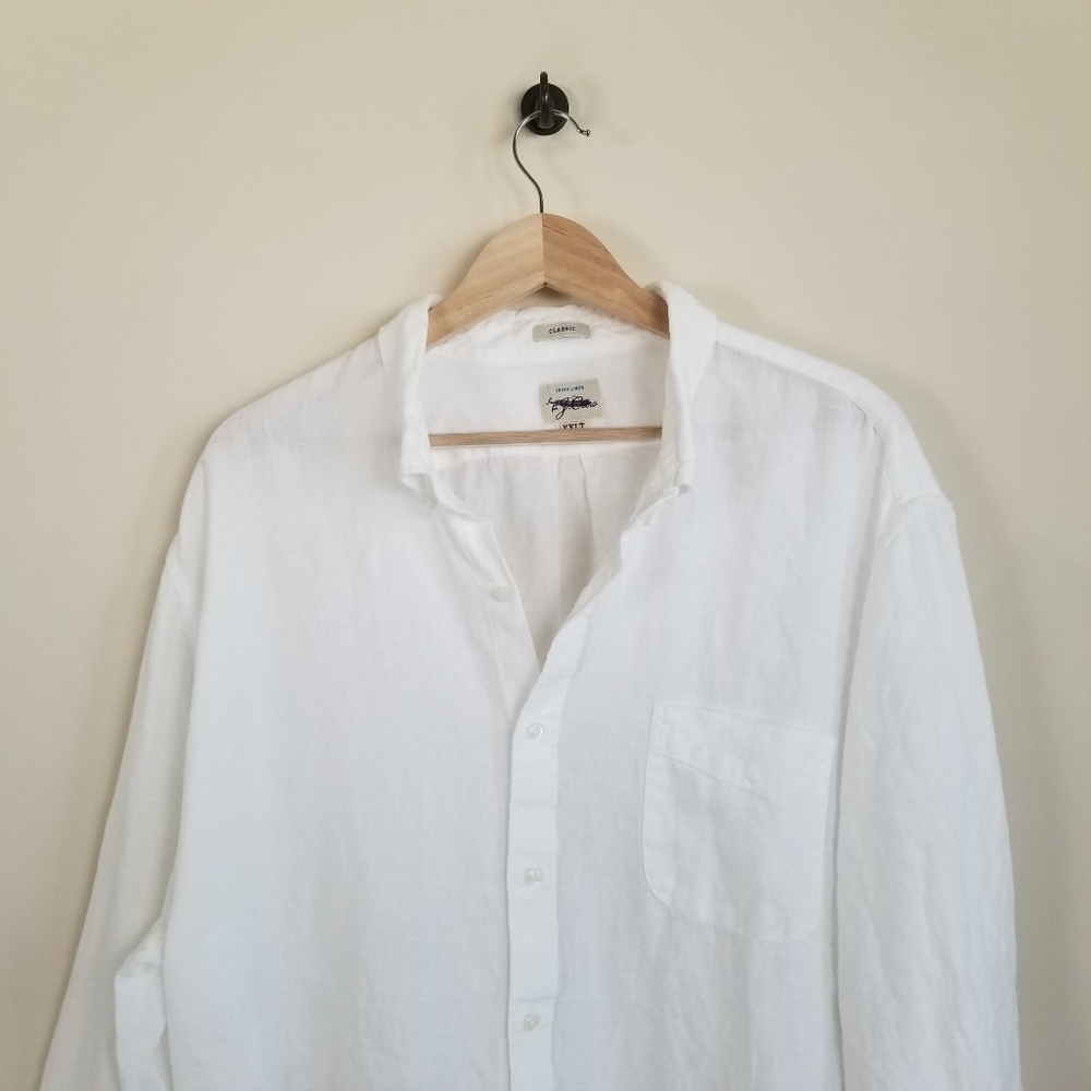J Crew Baird McNutt Irish Linen Long Sleeve Shirt XXLT - Picture 3 of 8